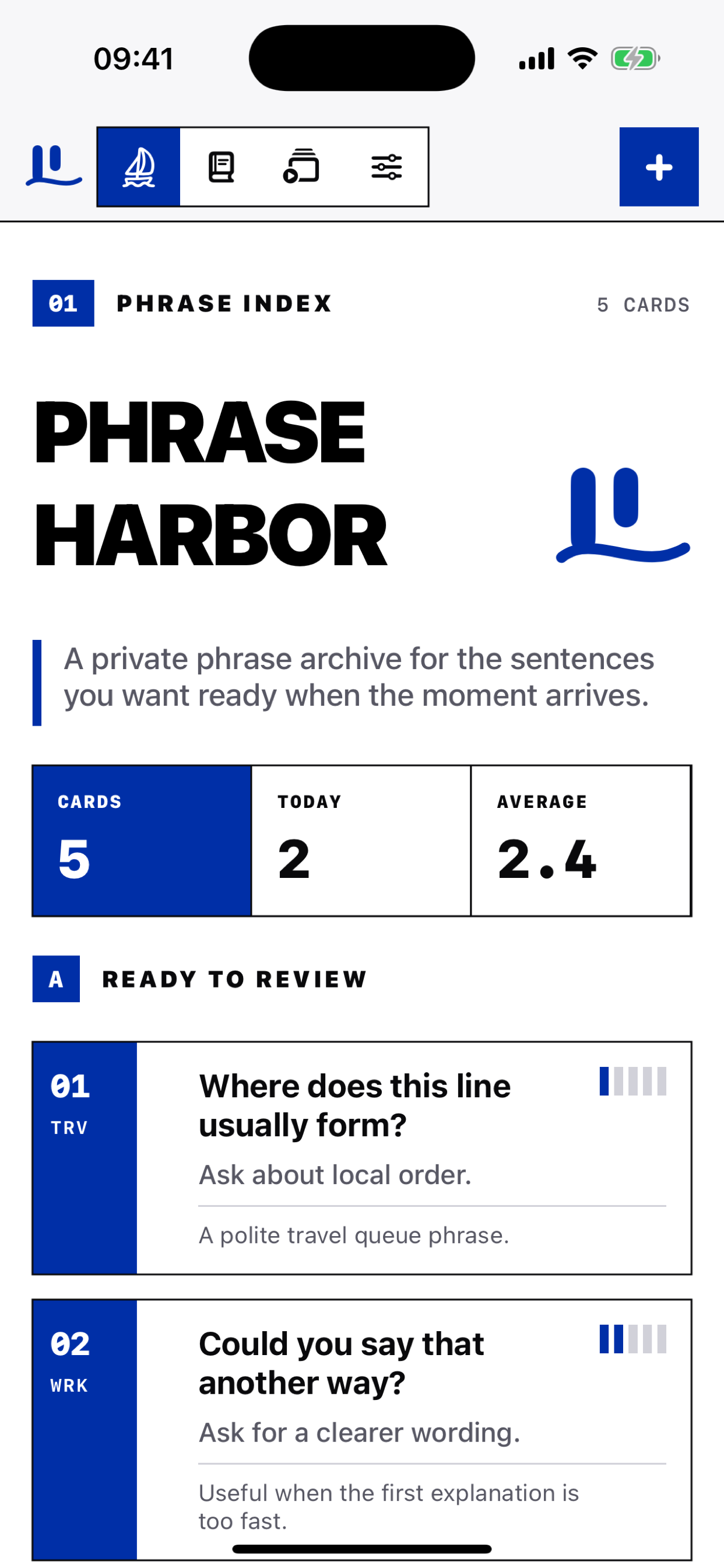 LexiDock phrase index