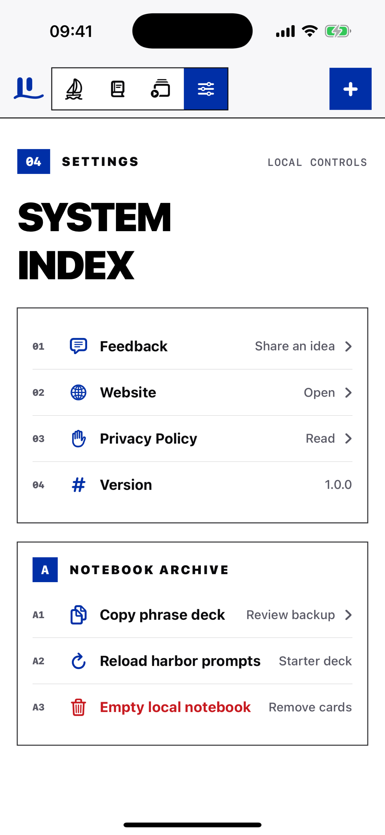 LexiDock settings